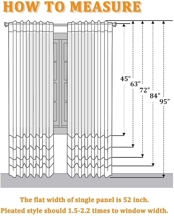 RYB HOME White Curtains & Drapes - Linen Textured Semi Sheer Curtains Privacy Panels for Living Room Bedroom Dining Bathroom Farmhouse Large Window Decor, W 70 x L 63, 2 Pcs | Light Filtering, Privacy Protection, Back Tab, Living Room Bedroom Dining Ba...