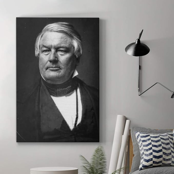 Renditions Gallery Millard Fillmore Presidental Portrait Wall Art, Premium Gallery Wrapped Canvas Decor, Ready to Hang, 12 in H x 8 in W, Made in America Print (AZS-WC26-POL013-R-812-MK)