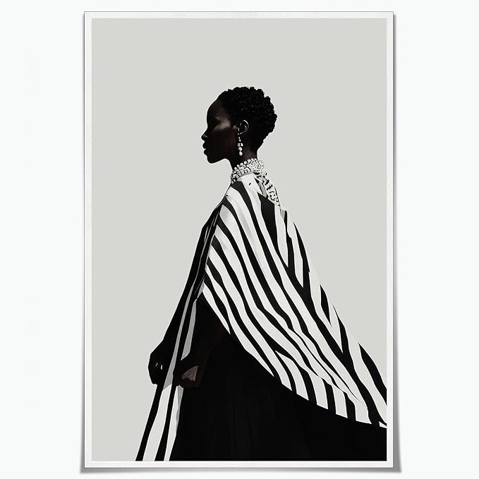 Black Female Picture Printing African American Girl Poster 16x24IN Unframed | Black African American Women Picture Wall Art Modern Cultural Wall Art for Apartment Living Room Bedroom Office Home Decor
