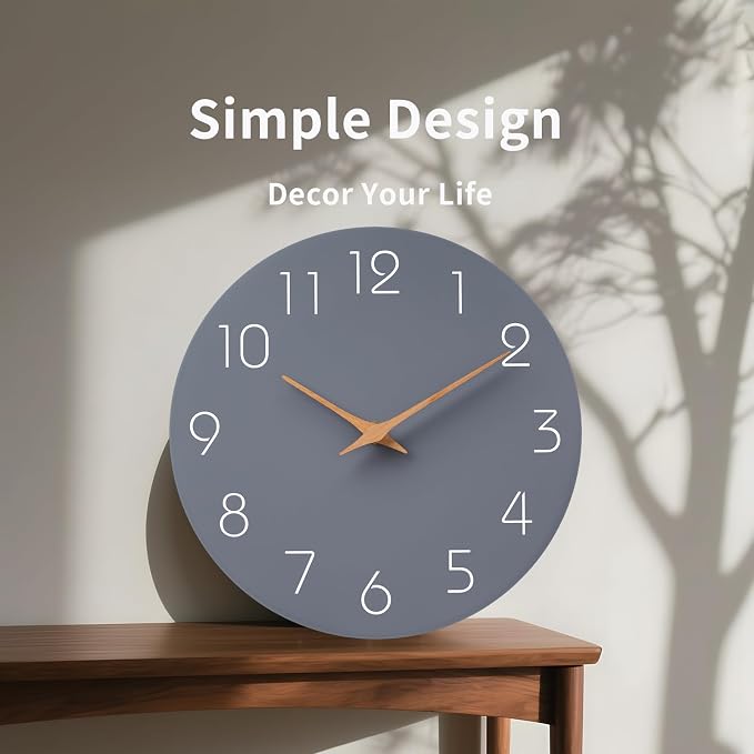 Mosewa Large Wall Clock 18" Modern Silent Non-Ticking Battery Operated | Analog Kitchen Home Bathroom Living Room Bedroom Office Mordern Simple