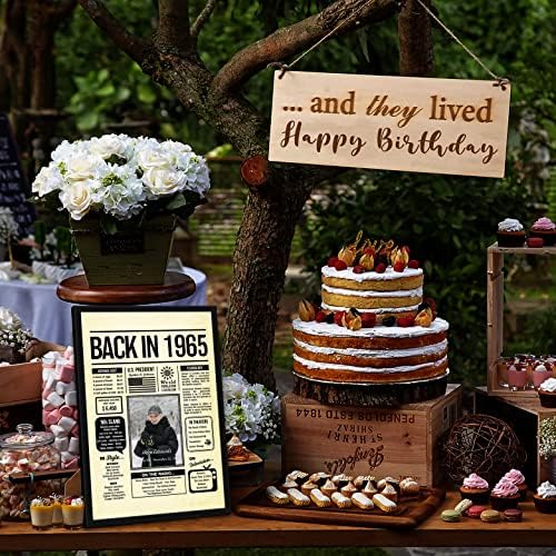 Personalized 60 year old birthday gifts - Back in 1965 Poster - Centerpiece Table Decorations 60th Birthday Party - Custom Born in 1965 Newspaper Vintage Poster for Men, Women
