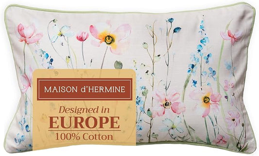 Maison d' Hermine Throw Pillow Covers 100% Cotton (12" x 20" - Pack of 1)