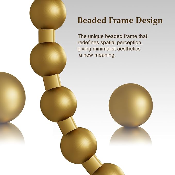 Easly Round Mirror for Wall, 28 Inch Gold Beaded Frame Decorative Vanity Mirror, Circle Bathroom Mirror with High-Definition Lense, Modern Wall Decor for Bathroom, Living Room, Bedroom, Entryway