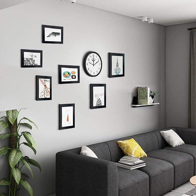 Giftgarden 4x6 Picture Frame Black 7 Pack 4 by 6 Photo Frames Set for Wall or Tabletop Display