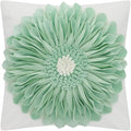 OiseauVoler 3D Sunflower Throw Pillow Cover Decorative Handmade Cushion Cover Pillowcase for Couch Living Room Home Decor 18 x 18 Inch Mint Green
