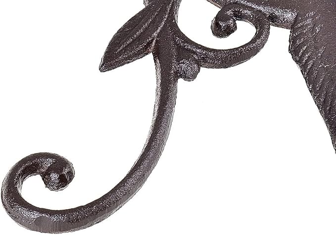DEWEL 2 Pack Heavy Duty Iron Hanging Plant Bracket, Outdoor Wall Plant Hangers for Hanging Baskets, Bird Feeder, Flower Pot, Lantern, Wind Chime – Decorative Black Hook