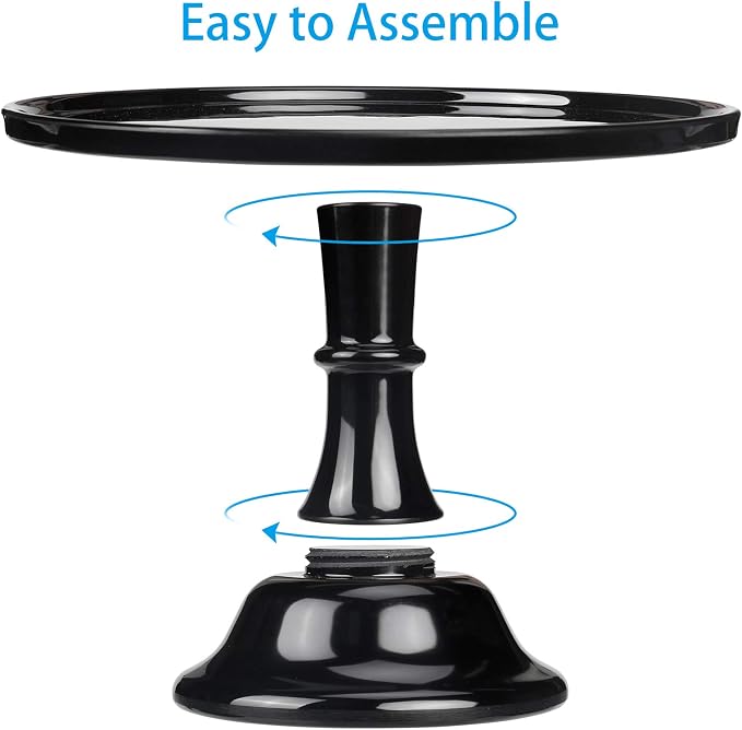 Round Cake Stand Black 11" Melamine Cake Display Stand Dessert Cupcake Display Tray for holiday,Graduation,Wedding,Birthday,Party,Baby Shower,Anniversary,Ceremony,Christmas