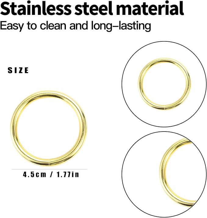 40 Pcs Gold Napkin Rings - Metal Napkin Ring(Round) | Stainless Steel Napkin Rings for Table Settings Wedding Christmas Party Dinner Table