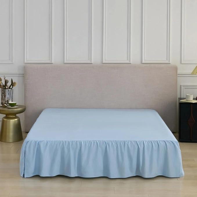 Bed Skirt Full Size Ruffled Bed Skirt, 16'' Full Dust Ruffle Bed Skirts | With Split Corners, Dust Ruffle with Platform, Microfiber, Breathable, Soft, Easy Fit, Sky Blue