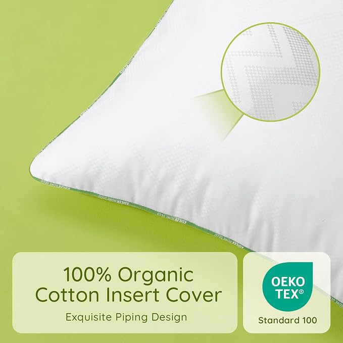 Ashler 20x20 Pillow Inserts Set of 2, 100% Cotton Cover Pillow | Soft & Supportive, Square Interior Sofa Stuffer, Decorative Pilloes for Sofa Couch, Hypoallergenic Pillow