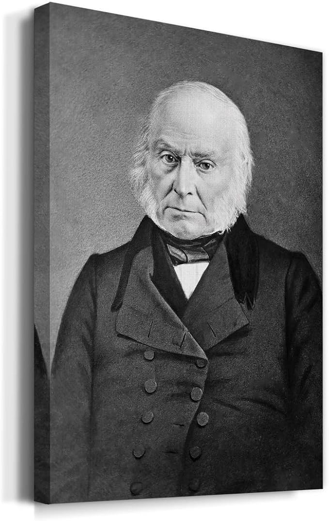 Renditions Gallery John Quincy Adams Presidental Portrait Wall Art, Premium Gallery Wrapped Canvas Decor, Ready to Hang, 36 in H x 24 in W, Made in America Print Artwork