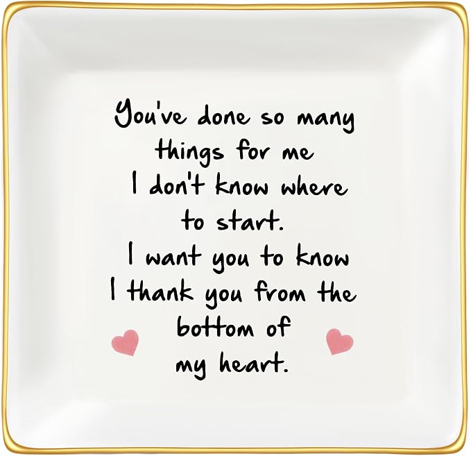 JoycuFF Thank You Gifts for Women Friends Teacher Coworker Retirement Gifts for Coworker Women Inspirational Ceramic Trinket Tray Farewell Gift for Colleague Leaving Job