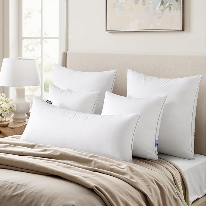 MIULEE 24 x 24 Pillow Inserts (Set of 2) -Decorative Throw Pillows with 100% Cotton Covers Square for Sofa Couch
