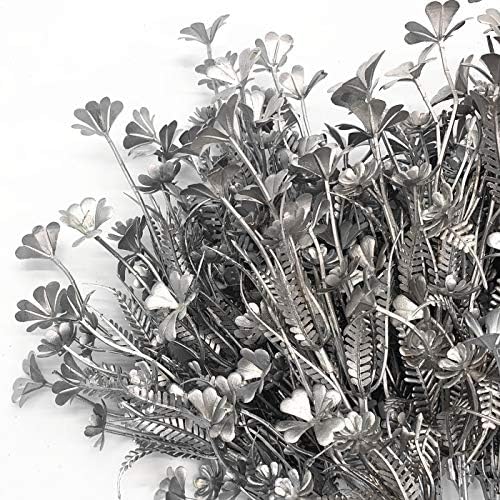 Artificial Plants for Christmas, CATTREE Plastic Grass Faux Shrubs Fake Leaves Simulation Flowers Bushes Home Indoor Outdoor Garden Wedding Festival Decoration Hall Table Planter Filler – Silver 2 Pcs
