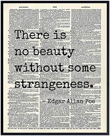Edgar Allan Poe Quote 8x10 Dictionary Art Wall Decor Picture - Upcycled Vintage Retro Decoration for Home, Office, Apartment, Living Room, Bedroom, Bathroom - Gift for Poetry Fans