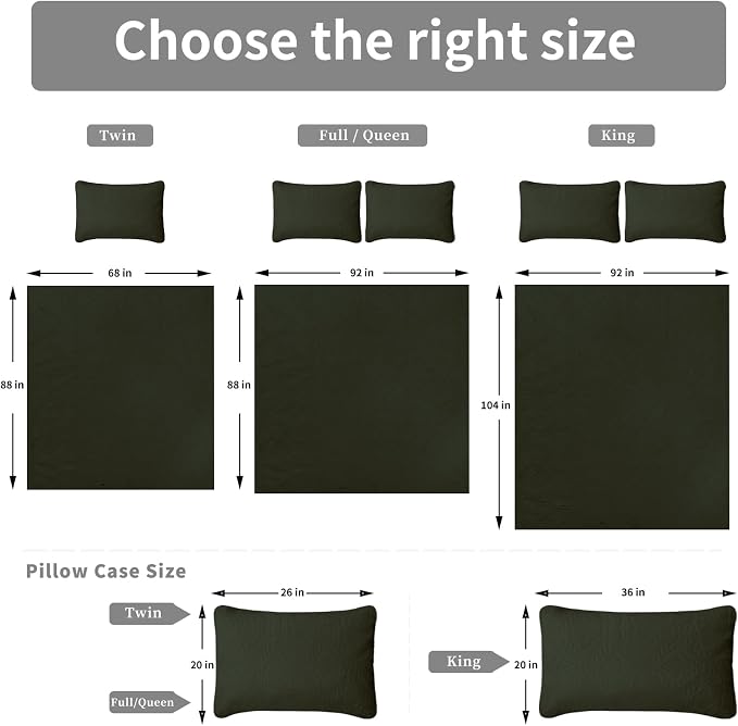 Easy-Going Reversible Quilt Set King, Bedspread with 2 Shams | Olive leaf-Army Green/Beige, Lightweight Microfiber Bed Comforter, 1 Quilt + 2 Pillow Shams, All-Season Coverlets