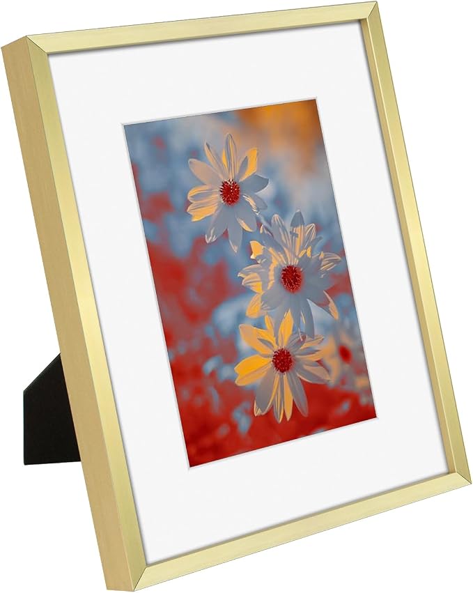 Golden State Art 8x10 Gold Aluminum Picture Frame Real Glass