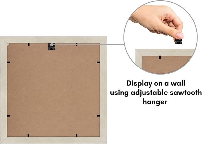Americanflat 11x11 Picture Frame with Shatter-Resistant Glass - Use as 8x8 Frame with Mat or Display 11x11 Photo Without Mat - Signature Collection - Square Frames for Wall Display - Light Wood