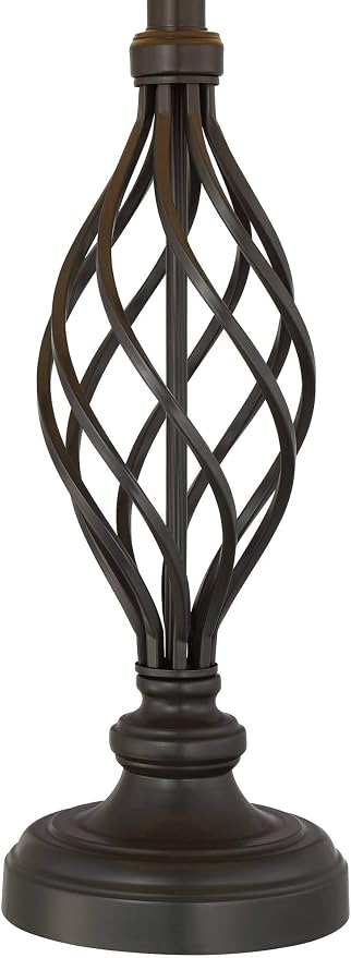 Annie 28" Tall 3-Way Table Lamps Set of 2 Scroll Table Top Dimmers Iron