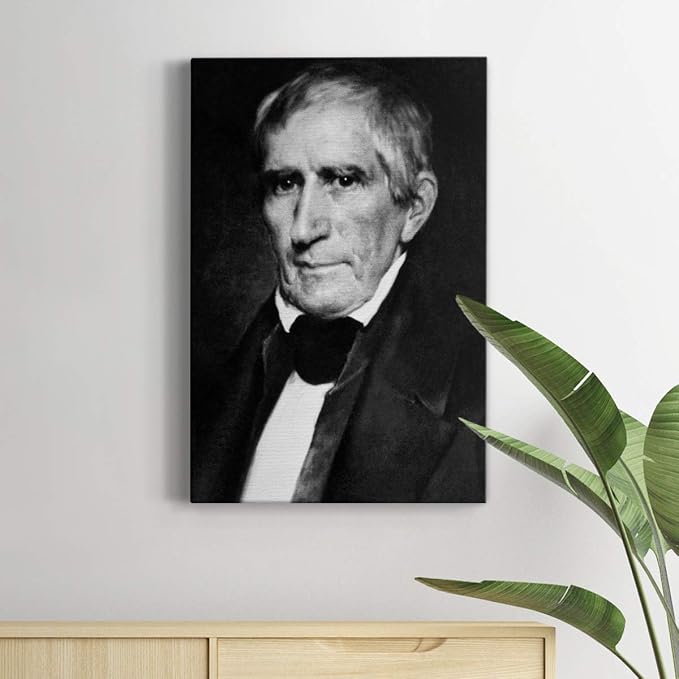 Renditions Gallery William Henry Harrison Presidental Portrait Wall Art, Premium Gallery Wrapped Canvas Decor, Ready to Hang, 27 in H x 16 in W, Made in America Print Artwork