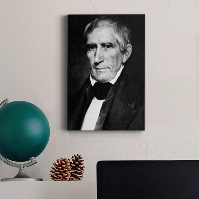 Renditions Gallery William Henry Harrison Presidental Portrait Wall Art, Premium Gallery Wrapped Canvas Decor, Ready to Hang, 48 in H x 32 in W, Made in America Print Artwork