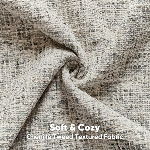 HAUSSY Pack of 2 Chenille Tweed Throw Pillow Covers 16x16 Inch, Black