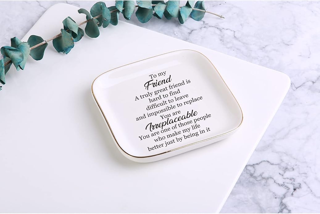 Ring Dish Jewelry Tray for Friend Mom Sister Maid of Honor,Birthday Mother's Day Christmas Gifts
