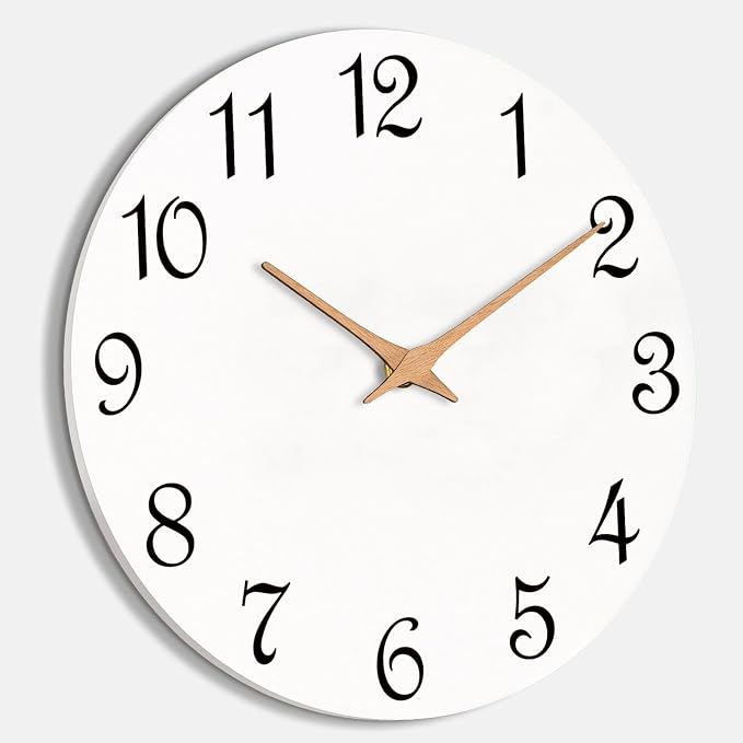 Mosewa Wall Clock Silent Non-Ticking Battery Operated Modern Simple 12" | Analog Kitchen Home Bathroom Living Room Bedroom Office Mordern Simple