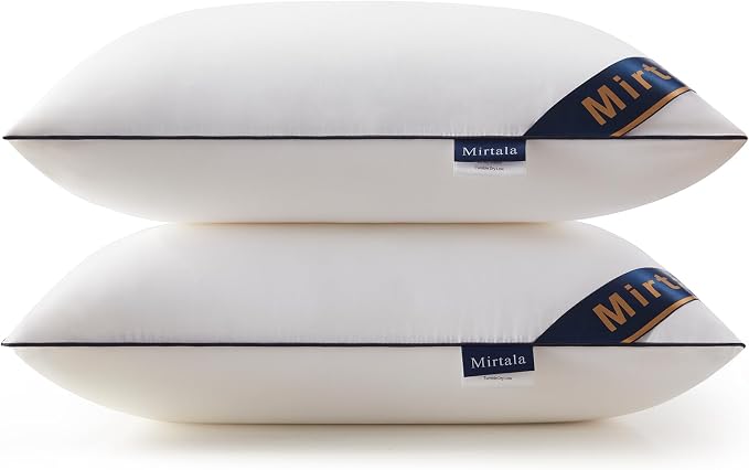 Mirtala 12"x20" Pillow Inserts Set of 2 with 100% Cotton Cover Decorative Square Throw 20" Pillows Living Room, Sofa, Couch, and Bed-White (2, 12 x 20 Inch)
