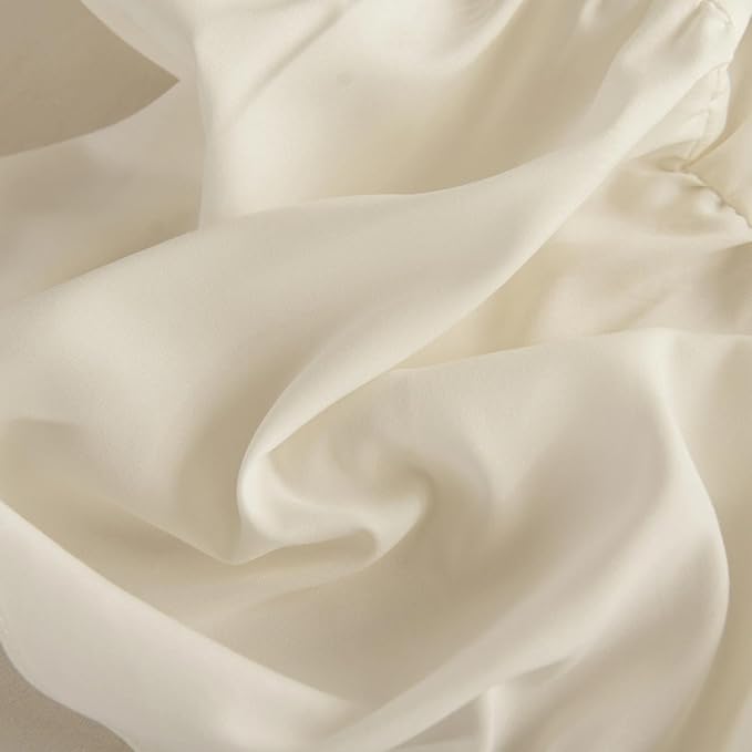 Bed Skirt Twin Size Ruffled Bed Skirt, 12'' Twin Dust Ruffle Bed Skirts | With Split Corners, Dust Ruffle with Platform, Microfiber, Breathable, Soft, Easy Fit, Ivory