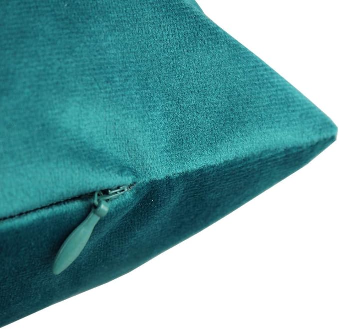 VAKADO 24x24 Teal Velvet Soft Solid Throw Pillow Covers Decorative Square Cushion Cases Home Decor for Couch Sofa Bedroom Car Set of 2