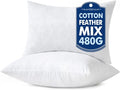 MIULEE 12x20 Pillow Inserts 2 Pack,Feather Mix Polycotton Pillows | Cotton Fabric, Rectangle Decorative Throw Pillows for Couch Bed Sofa