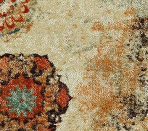 Mohawk Home Caravan Ornamental Floral Medallion 1' 8" x 2' 10" Area Rug - Orange - Perfect for Living Room, Dining Room, Office
