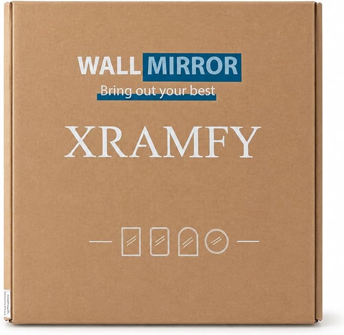 XRAMFY 30 Inch Round Mirror-Black Circle Mirrors for Bathroom, Entryway | Modern Hanging Vanity Mirror for Livingroom, Wall Decor, Bedroom, Matte Black Circle Decorative Wall Mirror