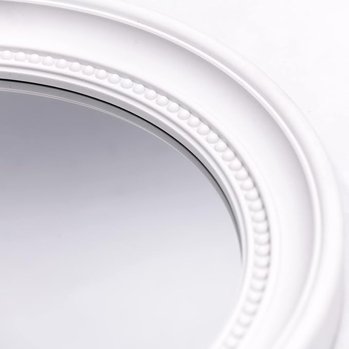 OIGUMR Small Bathroom Mirror Wall Mirror Mirror Wall Decor Oval Mirror (White, 15.2 x 13.2)