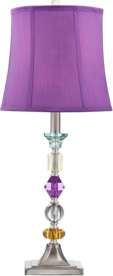 Bijoux 25 1/2" High Table Lamp Purple Acrylic Brushed Nickel Modern Gem