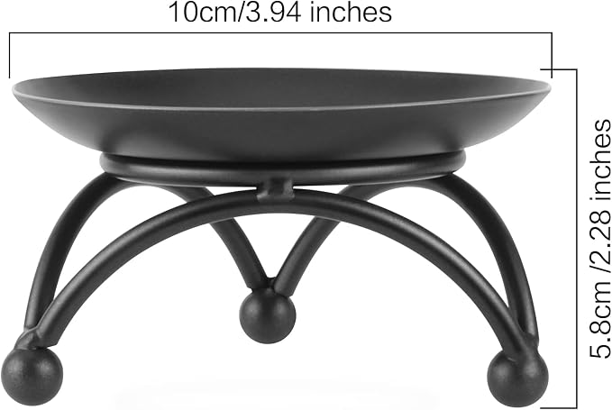 Pillar Candle Holder, Iron Candle Stand, Candle Plate, Candlesticks for Pillar Candles, Black Candle Tray for Party Wedding Table Home Decoration (Set of 2)