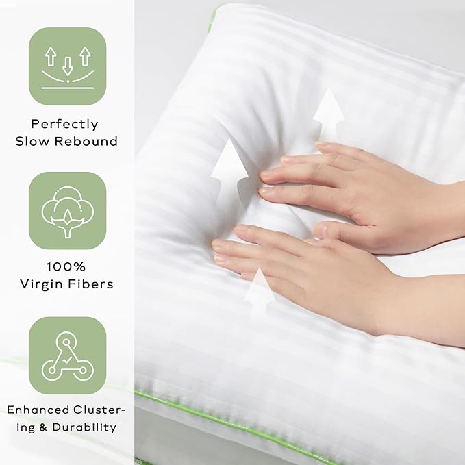 Ashler Synthetic Down Pillow Inserts, 20x20, Set of 2 | Down Alternative, 100% Cotton Cover, Decorative Pillow for Couch, Fluffy Cushion Sham Stuffer, Hypoallergenic