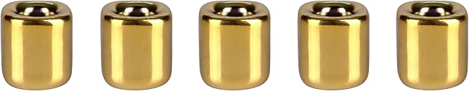 Mega Candles 5 pcs Gold 1/2 Inch Diameter Ceramic Chime Ritual Spell Candle Holders, Great for Casting Chimes, Meditation, Rituals, Spells, Vigil, Witchcraft, Wiccan Supplies
