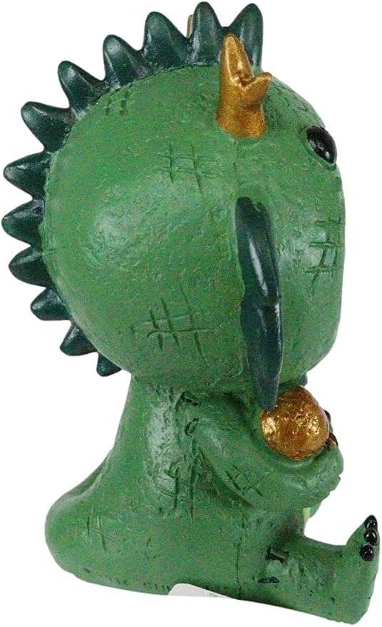 Ebros Furrybones Tatsu Dragon Figurine Small 3.25" Furry Bones Skeleton Monster Collectible Decor Statue Gothic DOD Fantasy Dragons Drakes Wyrmlings Themed Skulls Skeletons Decorative Sculpture