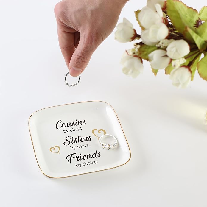 Ring Dish Jewelry Tray for Friend Mom Sister Maid of Honor,Birthday Mother's Day Christmas Gifts