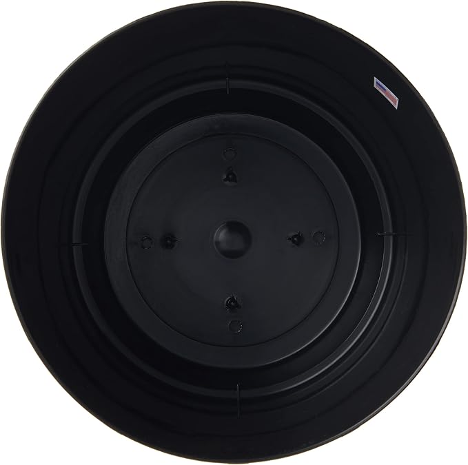 Root & Vessel Majestic Full Depth Round Cylinder Pot, Glossy Black, 8-Inch (10088)