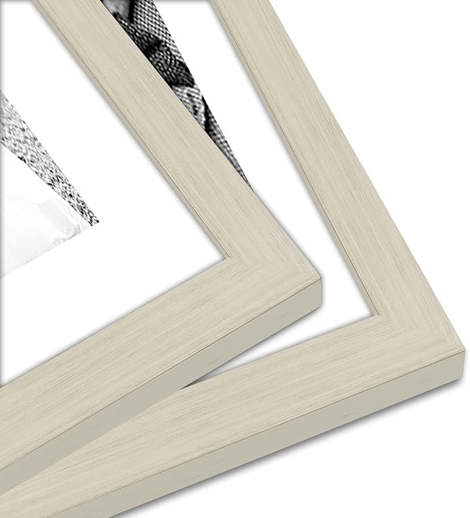 Americanflat Set of 7 Picture Frames with Shatter-Resistant Glass - Gallery Wall Frame Set with One 11x14, Two 8x10 and Four 5x7 Frames - Signature Collection - Light Wood | Includes one 11x14, two 8x10 and four 5x7, shatter-resistant glass, hanging ha...