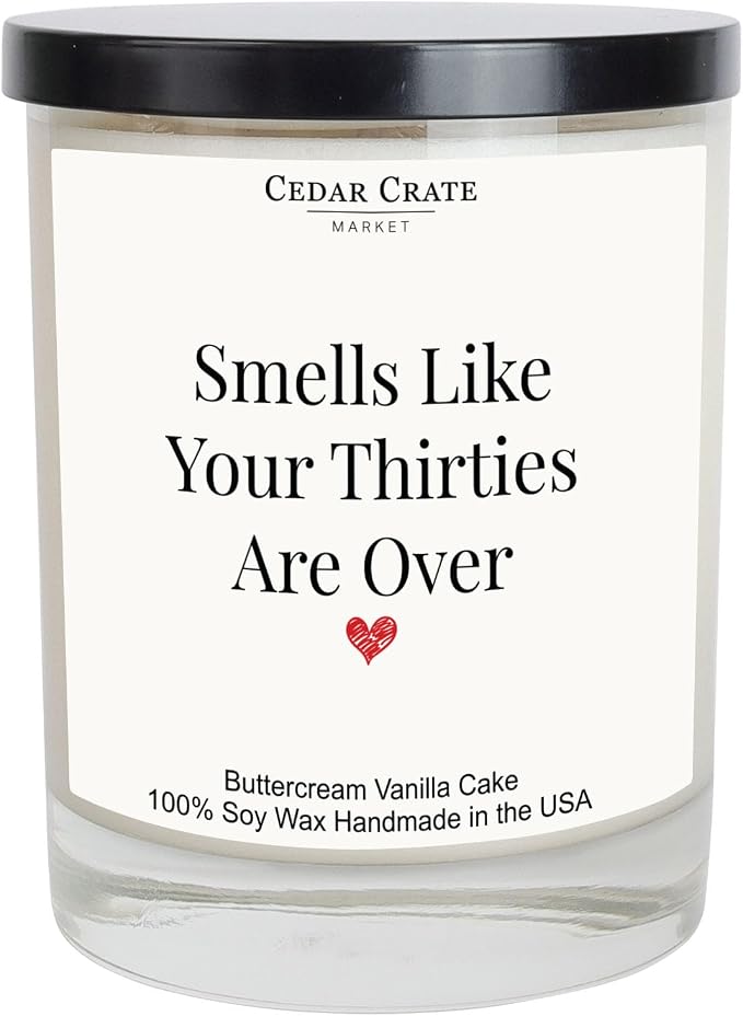 Happy 40th Birthday Gifts for Women - Buttercream Vanilla Candle