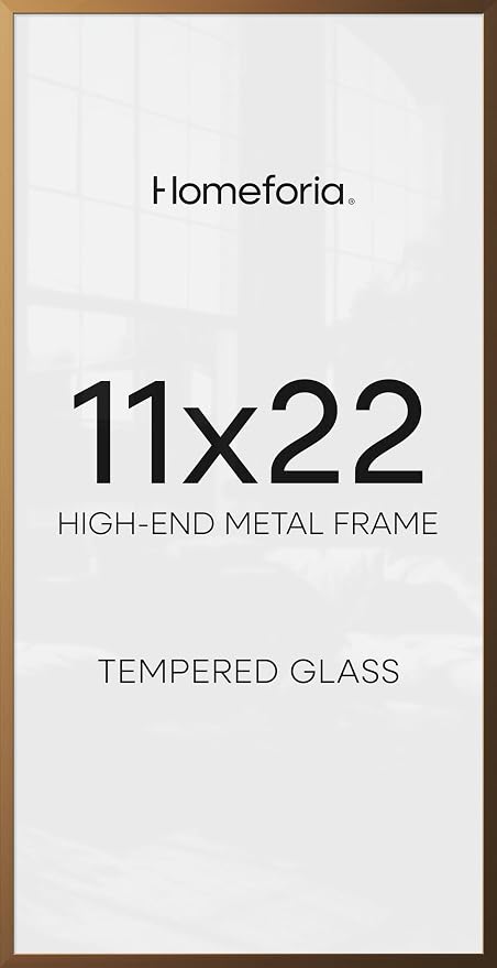 Homeforia 11x22 Bronze Newspaper Picture Frame, High-End Metal, Glass