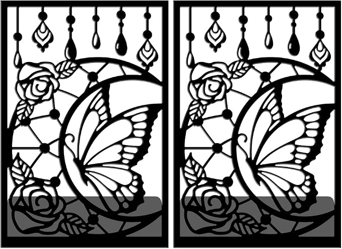 WADORN 1 Pair Moon Butterfly Rose Metal Decorative Bookend for Shelves, Heavy Duty Book Ends Modern Non-Skid Books Holder Stand Black Book Support Stoppers for Desk Bookshelf Office, 5.3x4.3x7.9 Inch