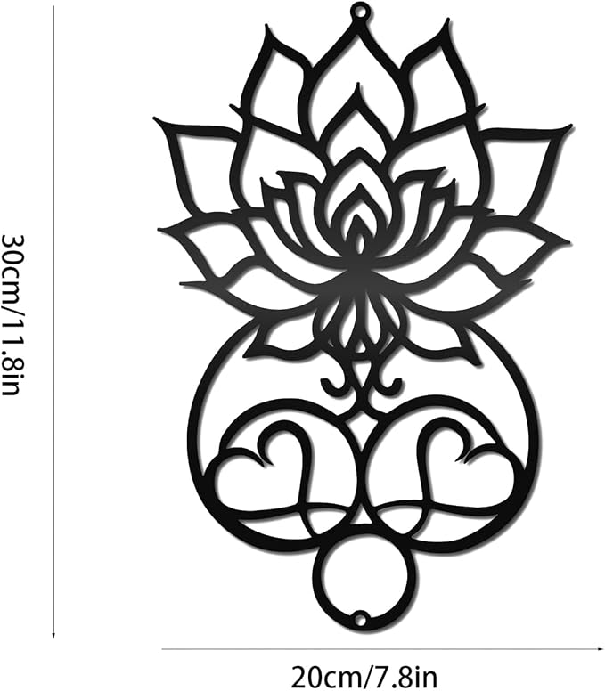 DUOOLN Metal Mandala Wall Art, Lotus Flower Yoga Decor,Sacred Geometry Sign