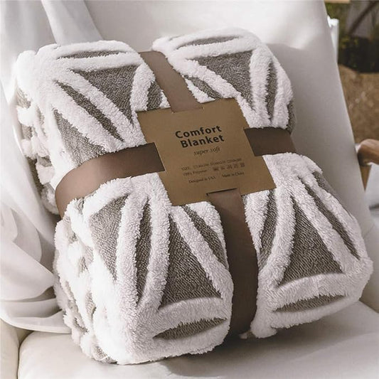 LOMAO Sherpa Fleece Blanket Gifts for Mom Dad Cozy Soft Throw Blanket for Women Men Birthday Gifts Dual Sided Couch Sofa Bed Blanket (Grey, 60''x80'')