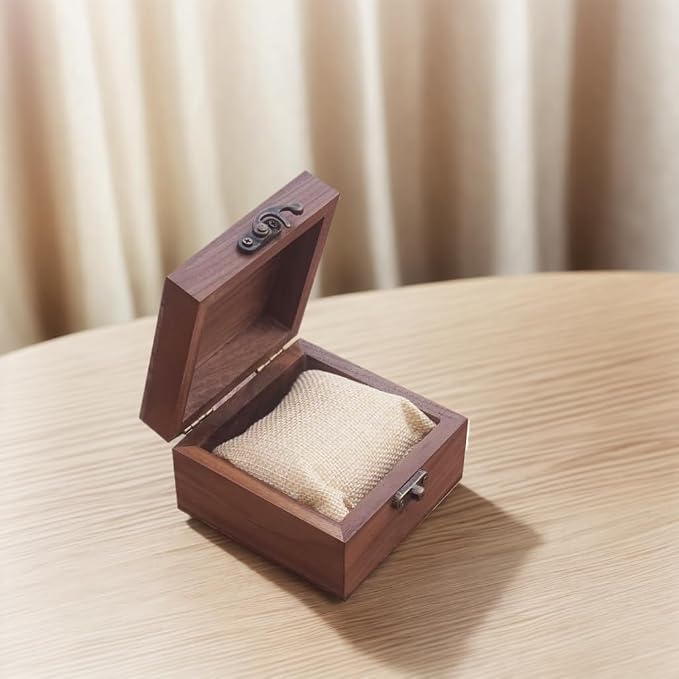 Walnut Wood Box for Crafts, Jewelry Box and watch box Wooden Keepsake Box Gift (Walnut)