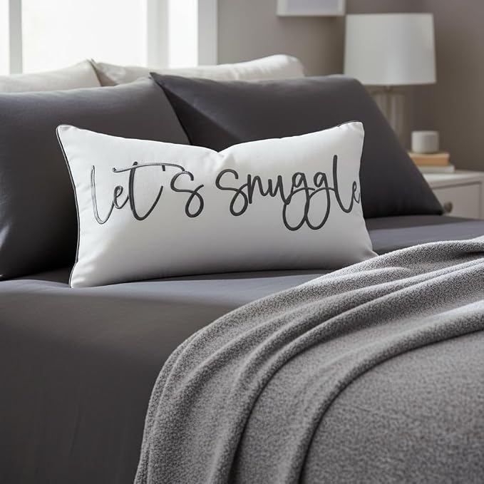 Sunkifover Let's Snuggle Decorative Lumbar Pillow Cover 12"x20"